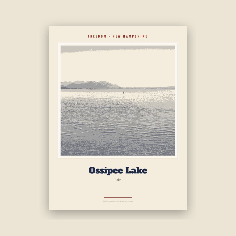 Freedom Ossipee Lake Landmark Print