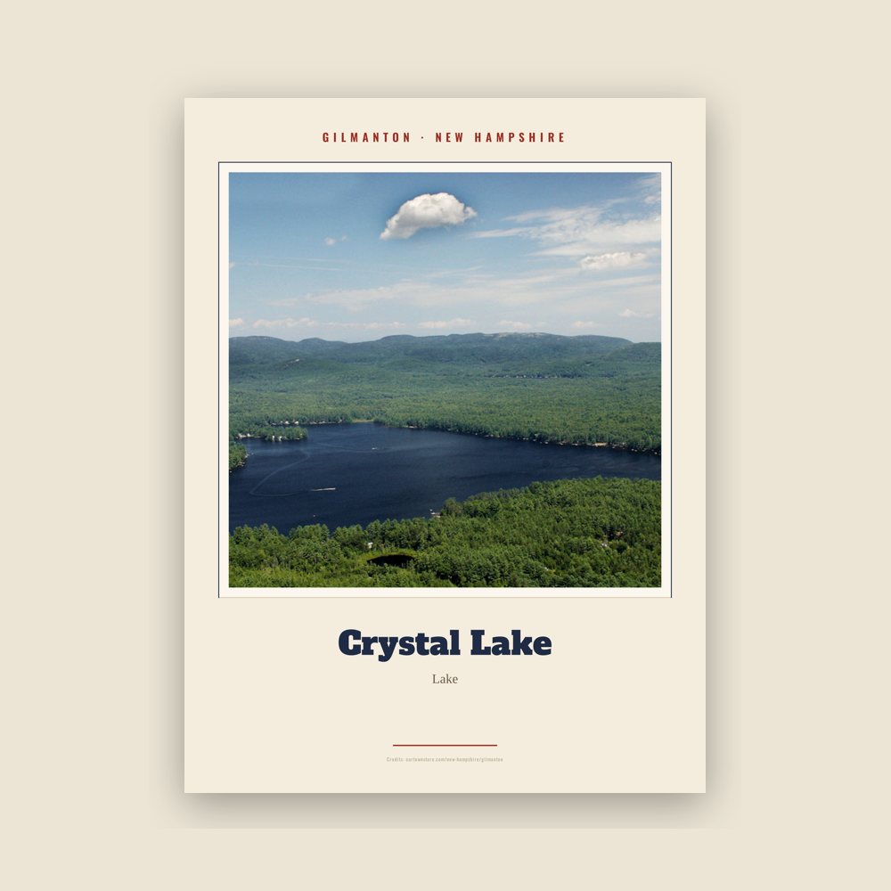 Gilmanton Crystal Lake Landmark Print