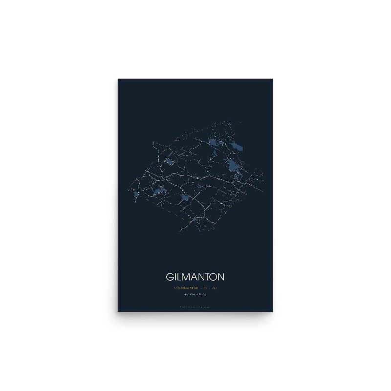Gilmanton Street Map Poster · Midnight