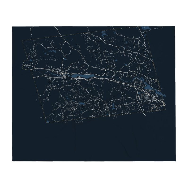 Goffstown Street Map Throw Blanket