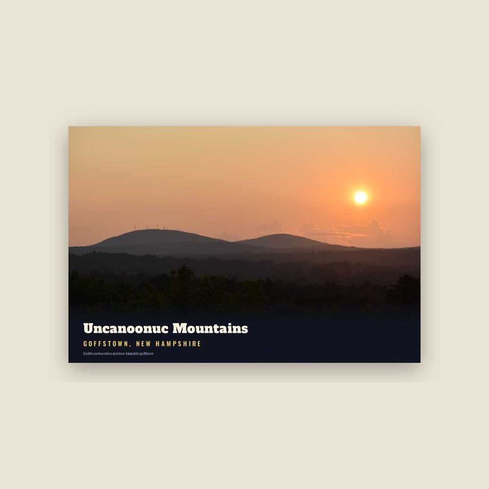 Goffstown Uncanoonuc Mountains Postcard