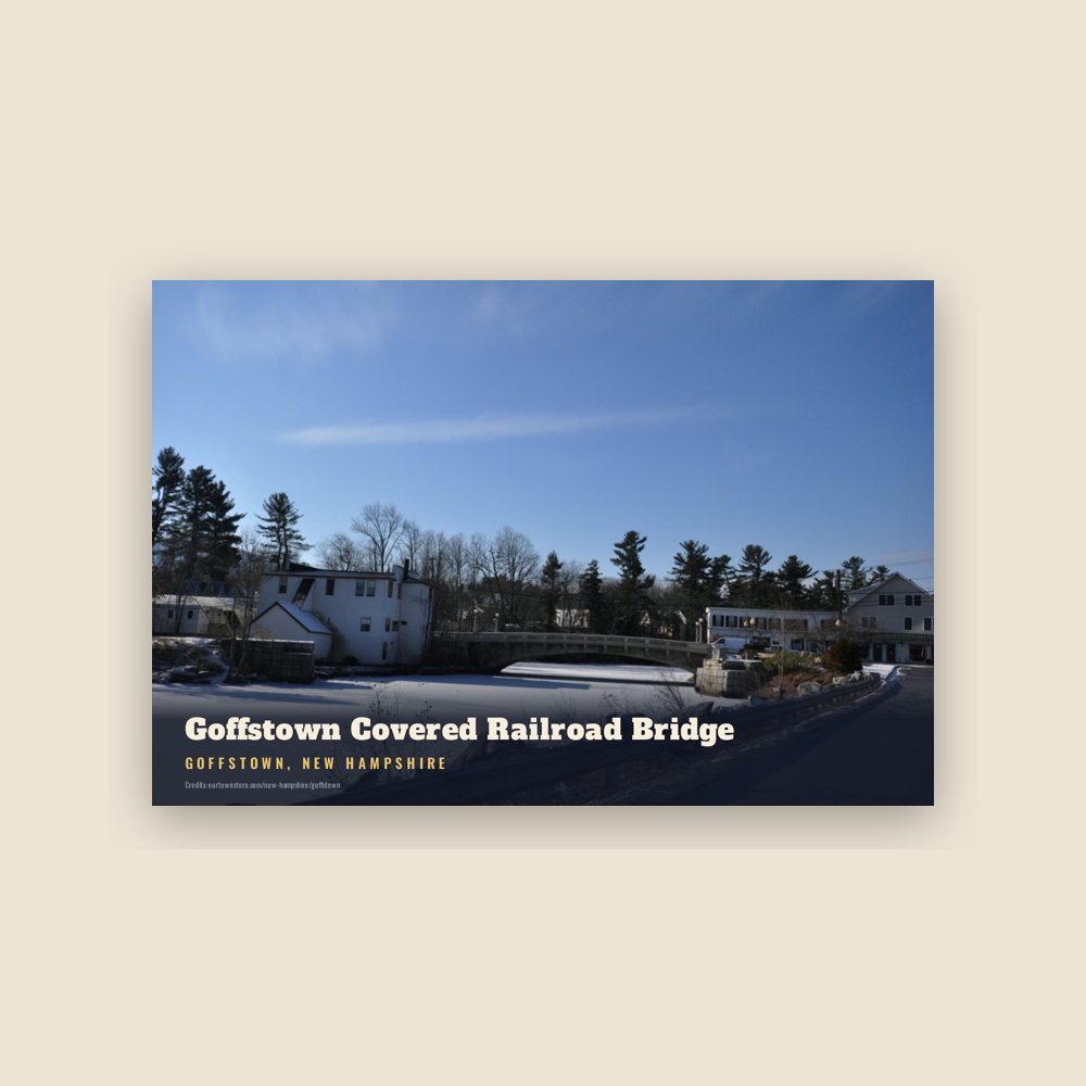 Goffstown Goffstown Covered Railroad Bridge Postcard