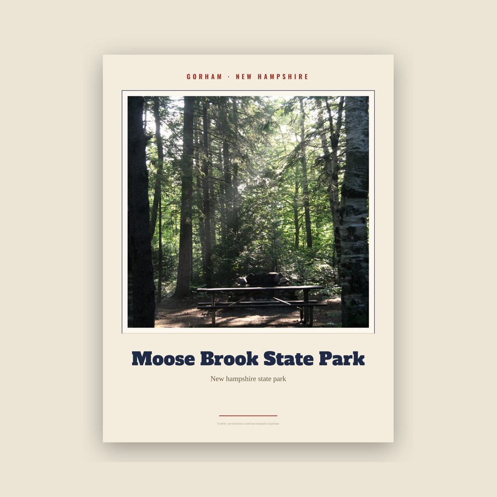 Gorham Moose Brook State Park Landmark Print