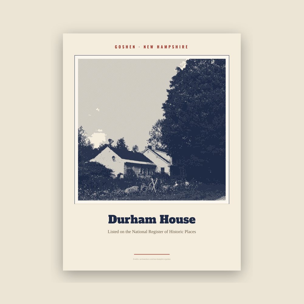 Goshen Durham House Landmark Print