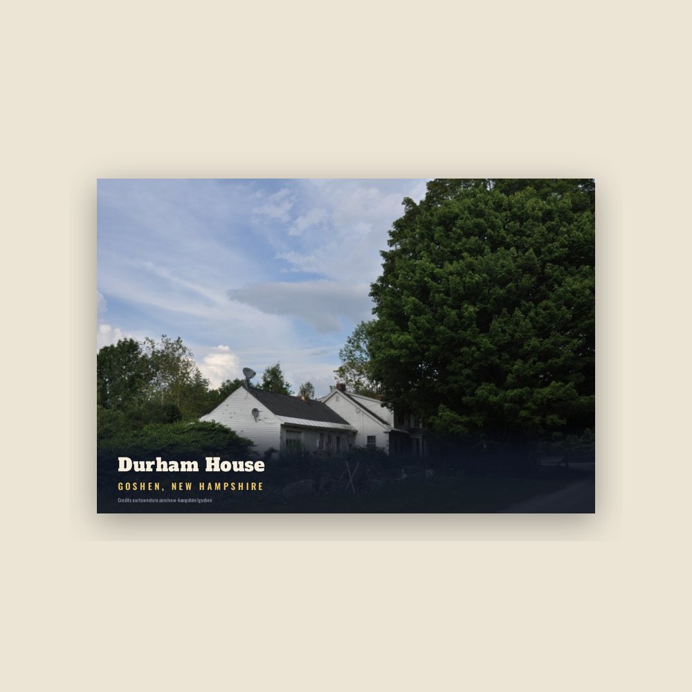 Goshen Durham House Postcard