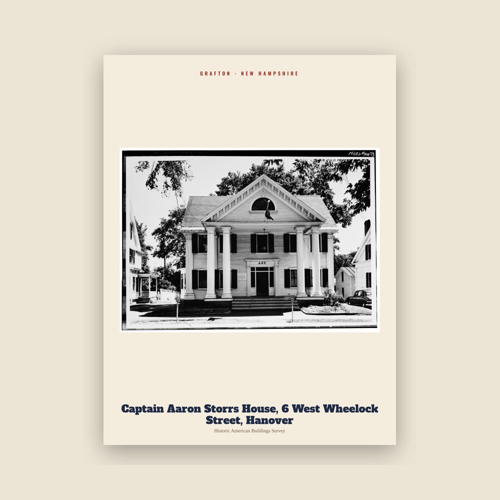 Grafton Captain Aaron Storrs House, 6 West Wheelock Street, Hanover Archive Print