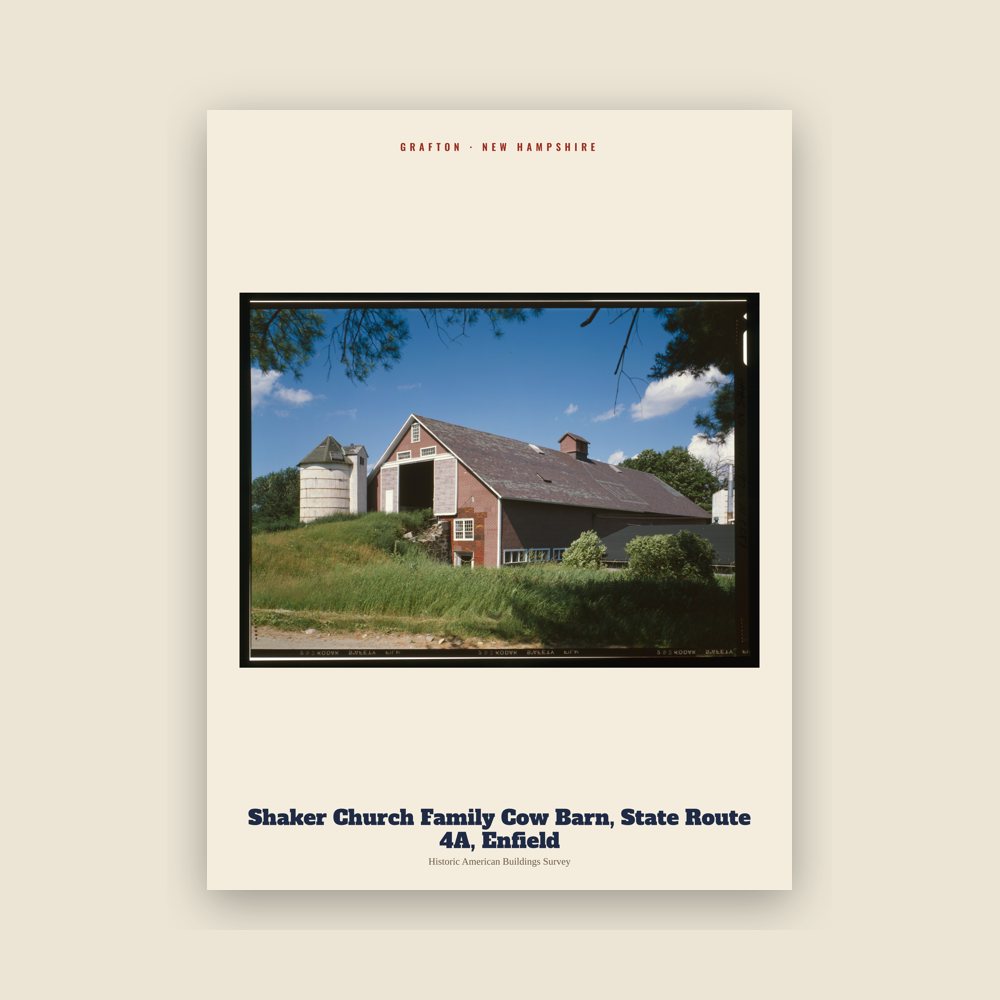 Grafton Shaker Church Family Cow Barn, State Route 4A, Enfield Archive Print