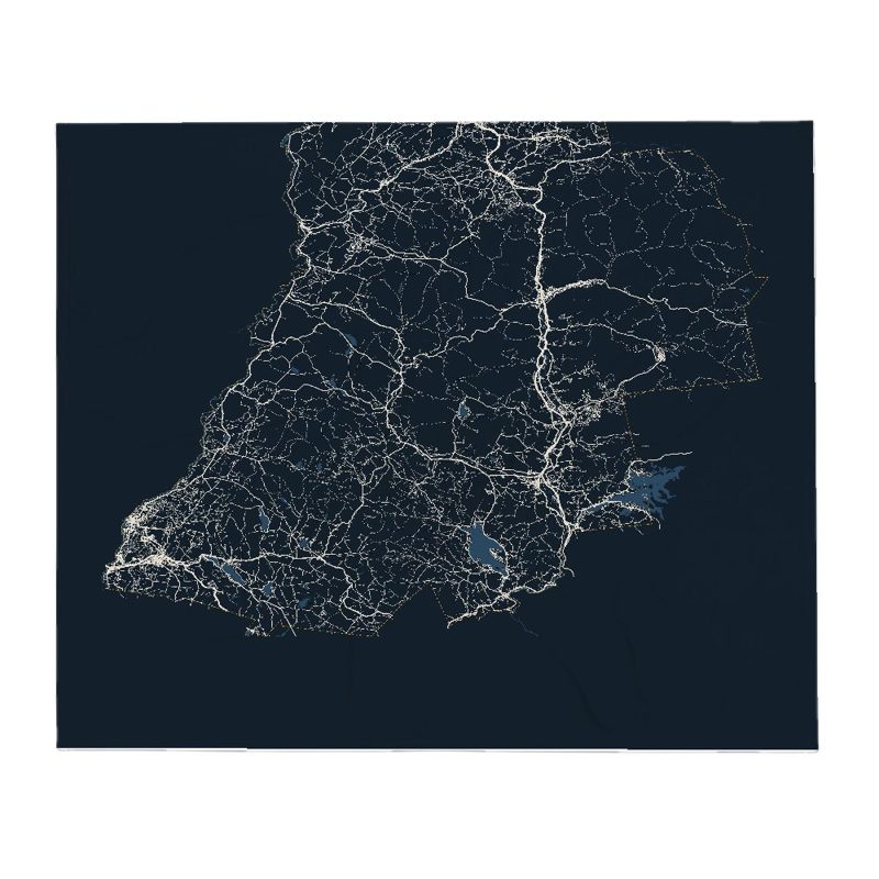 Grafton Street Map Throw Blanket