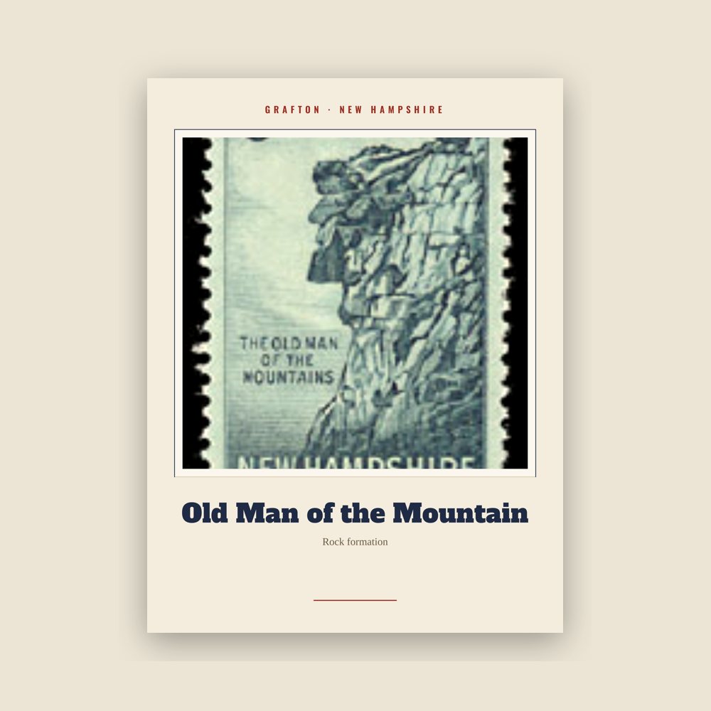 Grafton Old Man of the Mountain Landmark Print