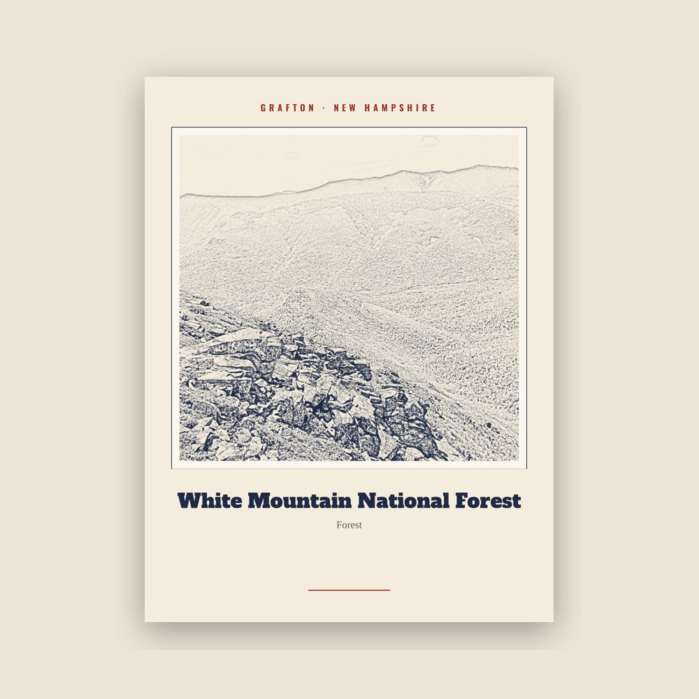Grafton White Mountain National Forest Landmark Print
