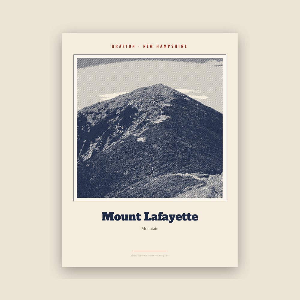 Grafton Mount Lafayette Landmark Print
