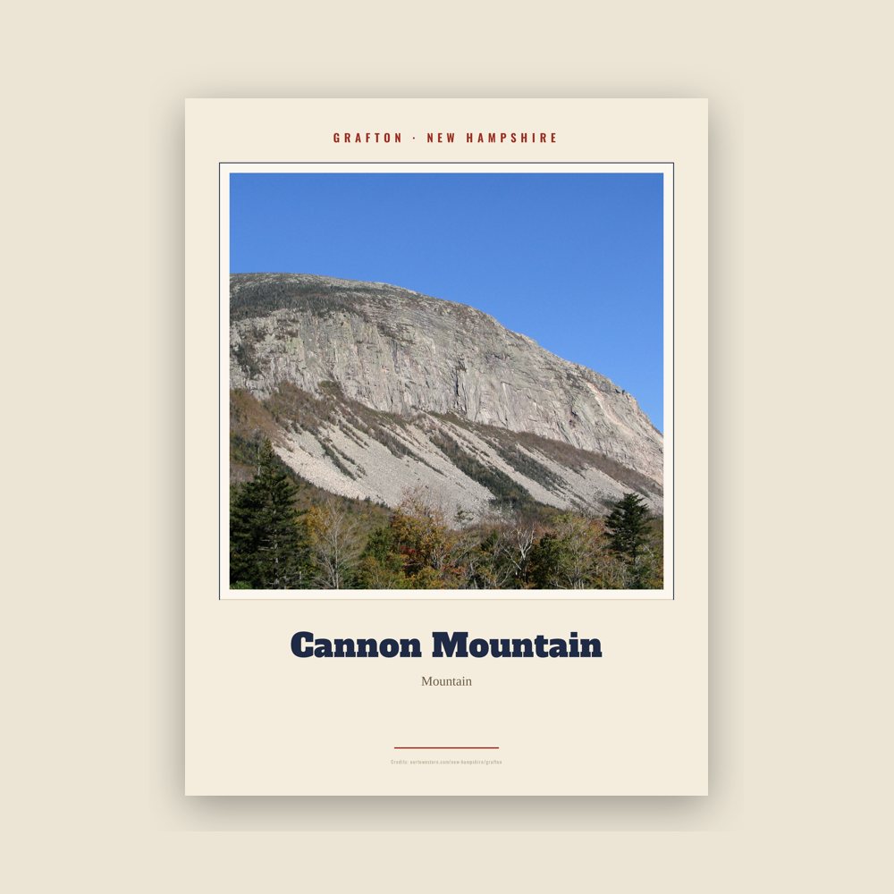 Grafton Cannon Mountain Landmark Print