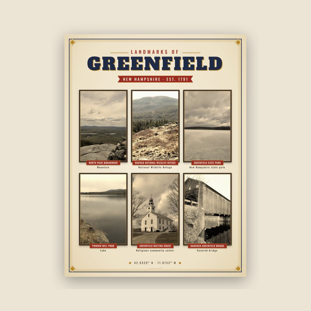 Greenfield Landmarks Photo Poster