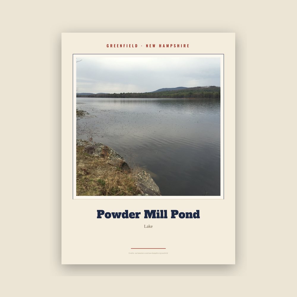 Greenfield Powder Mill Pond Landmark Print