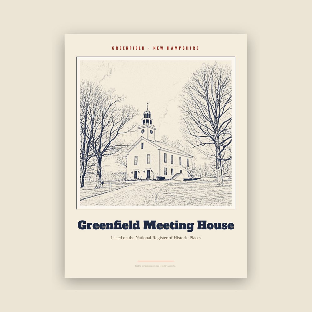 Greenfield Greenfield Meeting House Landmark Print