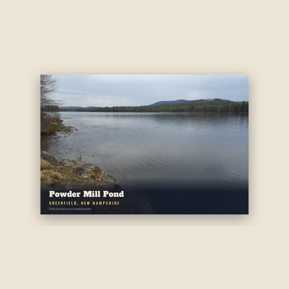 Greenfield Powder Mill Pond Postcard