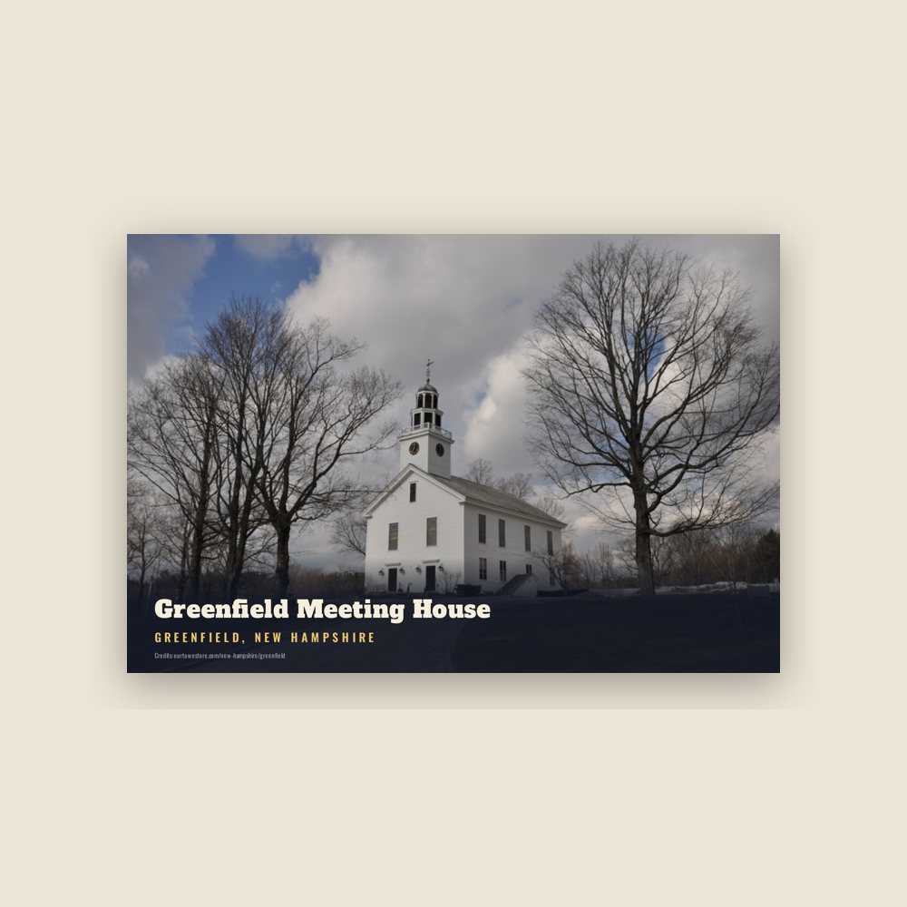 Greenfield Greenfield Meeting House Postcard