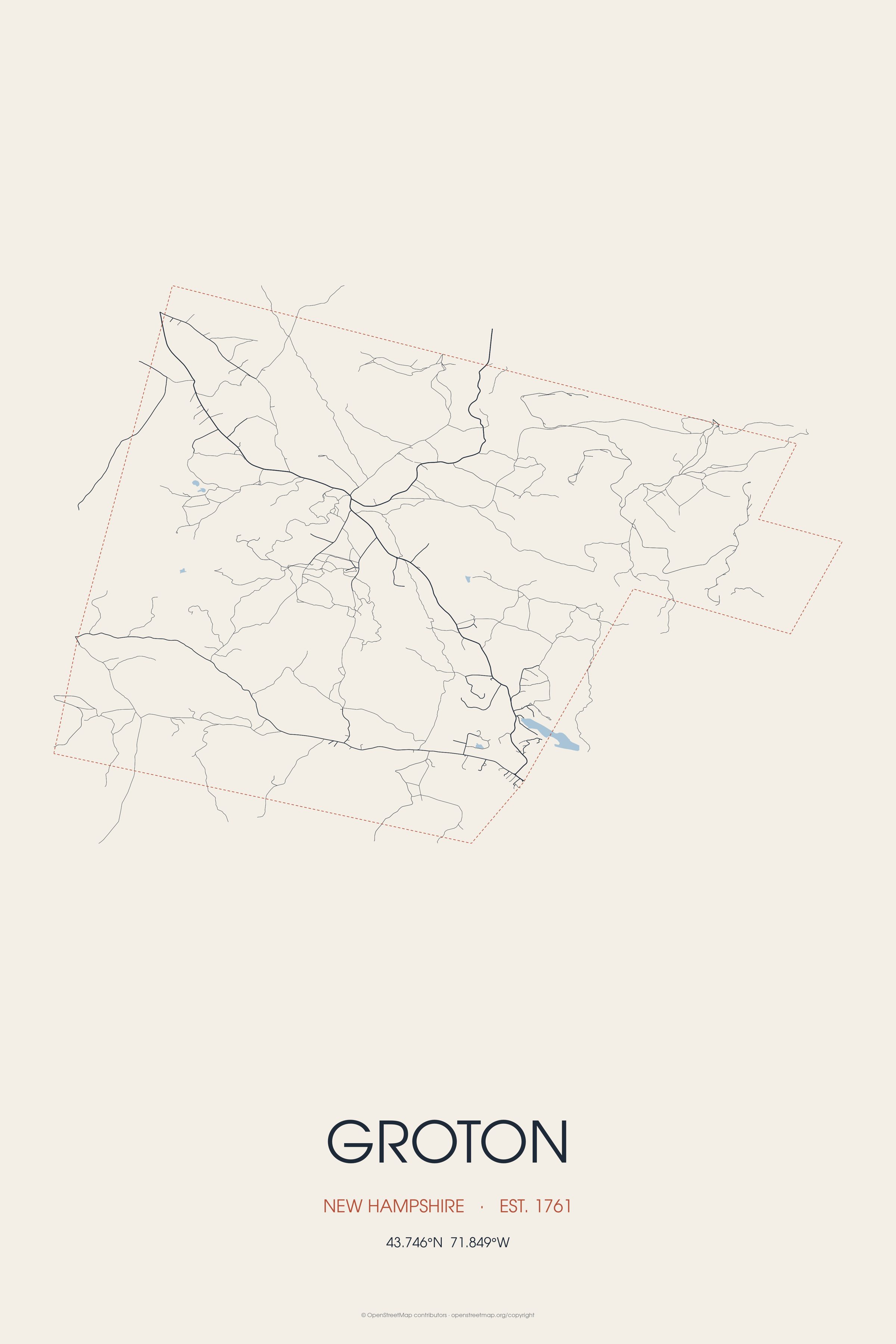 Street map of Groton, New Hampshire