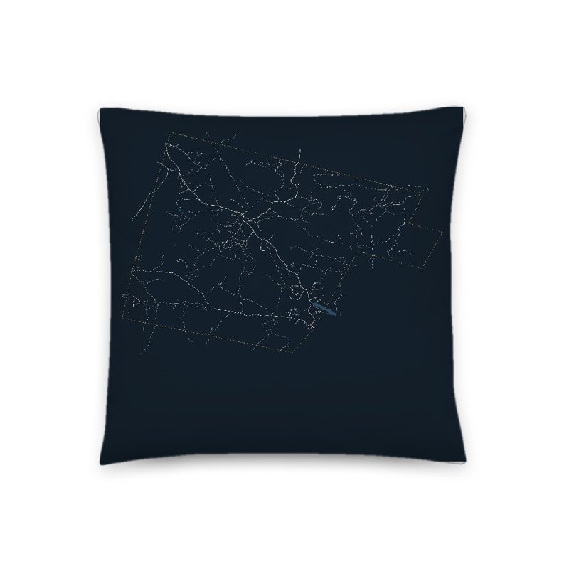 Groton Map Throw Pillow