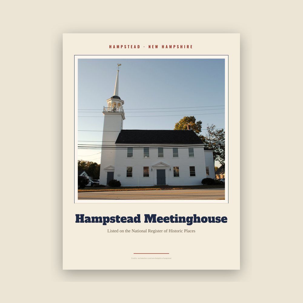 Hampstead Hampstead Meetinghouse Landmark Print