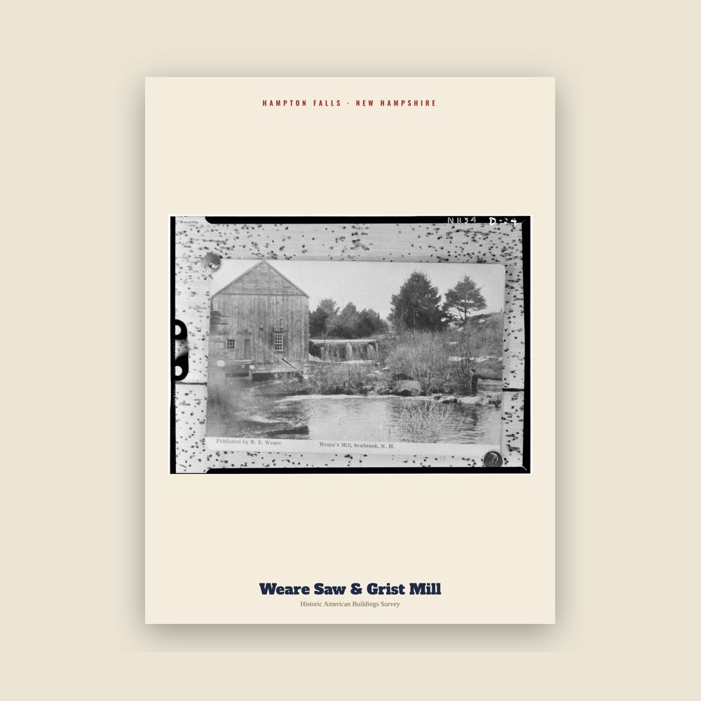 Hampton Falls Weare Saw & Grist Mill Archive Print