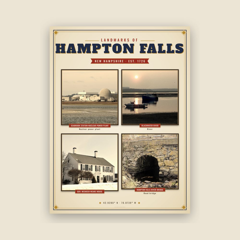 Hampton Falls Landmarks Photo Poster