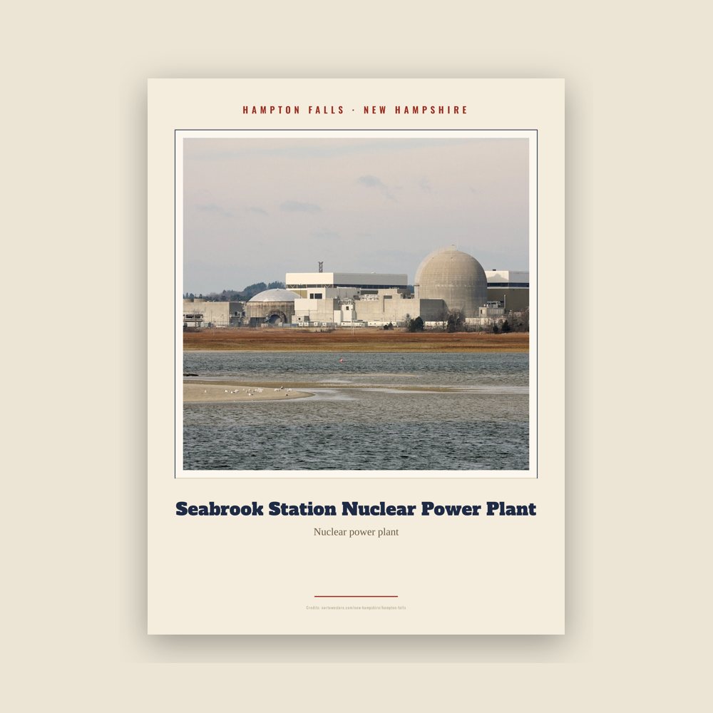 Hampton Falls Seabrook Station Nuclear Power Plant Landmark Print