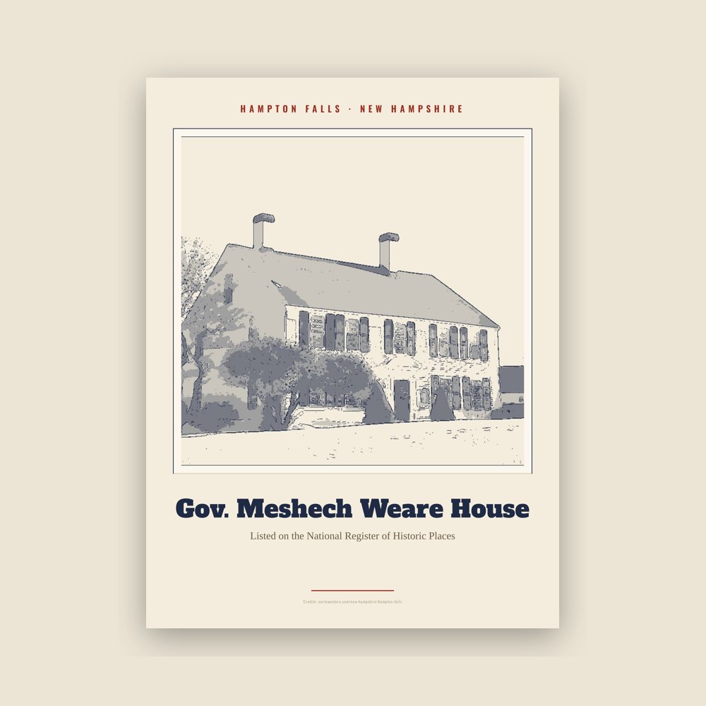 Hampton Falls Gov. Meshech Weare House Landmark Print
