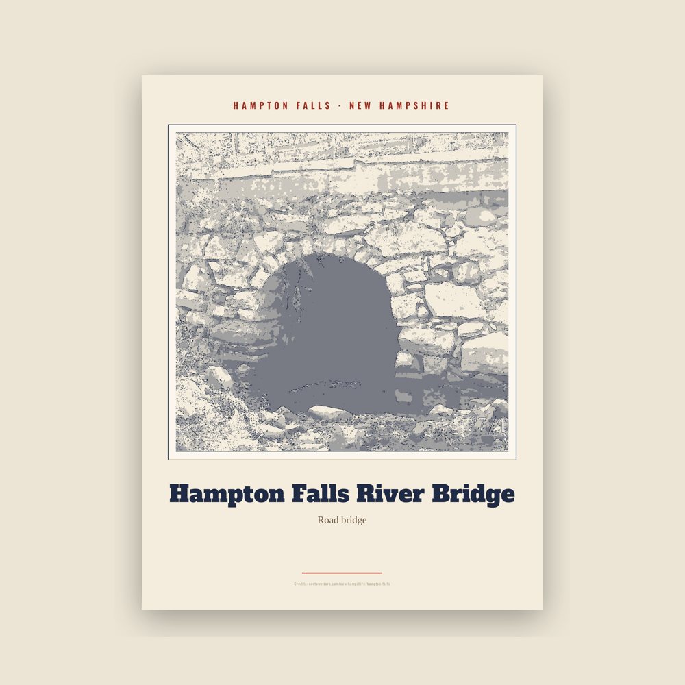 Hampton Falls Hampton Falls River Bridge Landmark Print