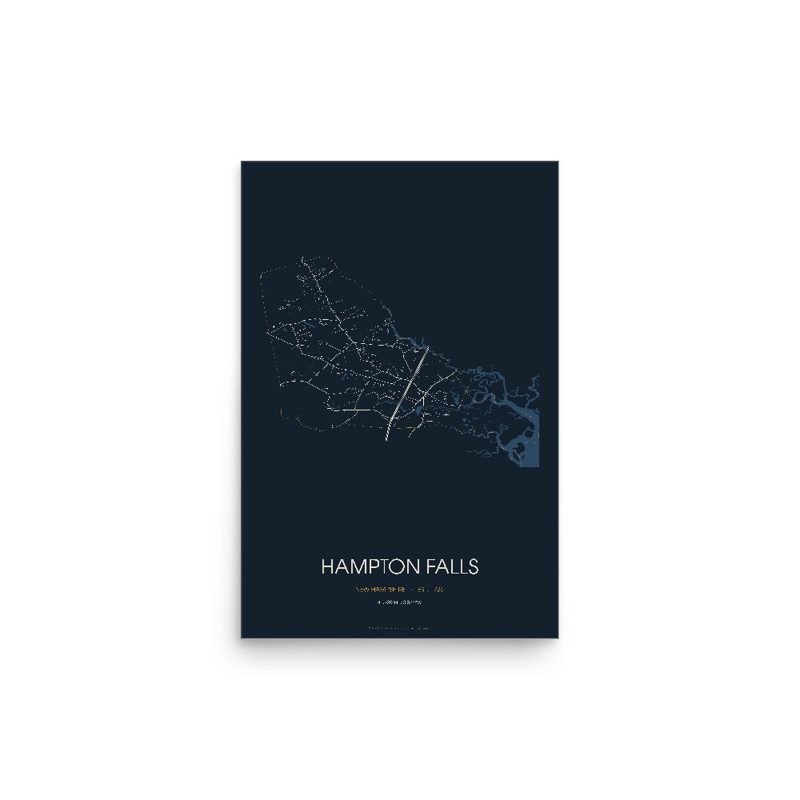 Hampton Falls Street Map Poster · Midnight