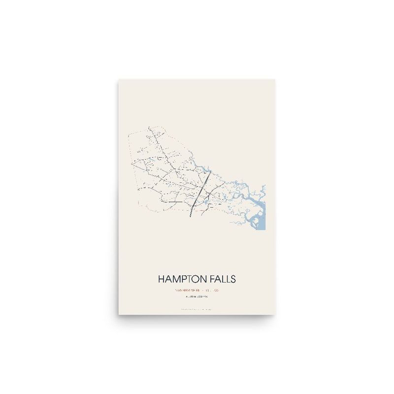 Hampton Falls Street Map Poster · Linen