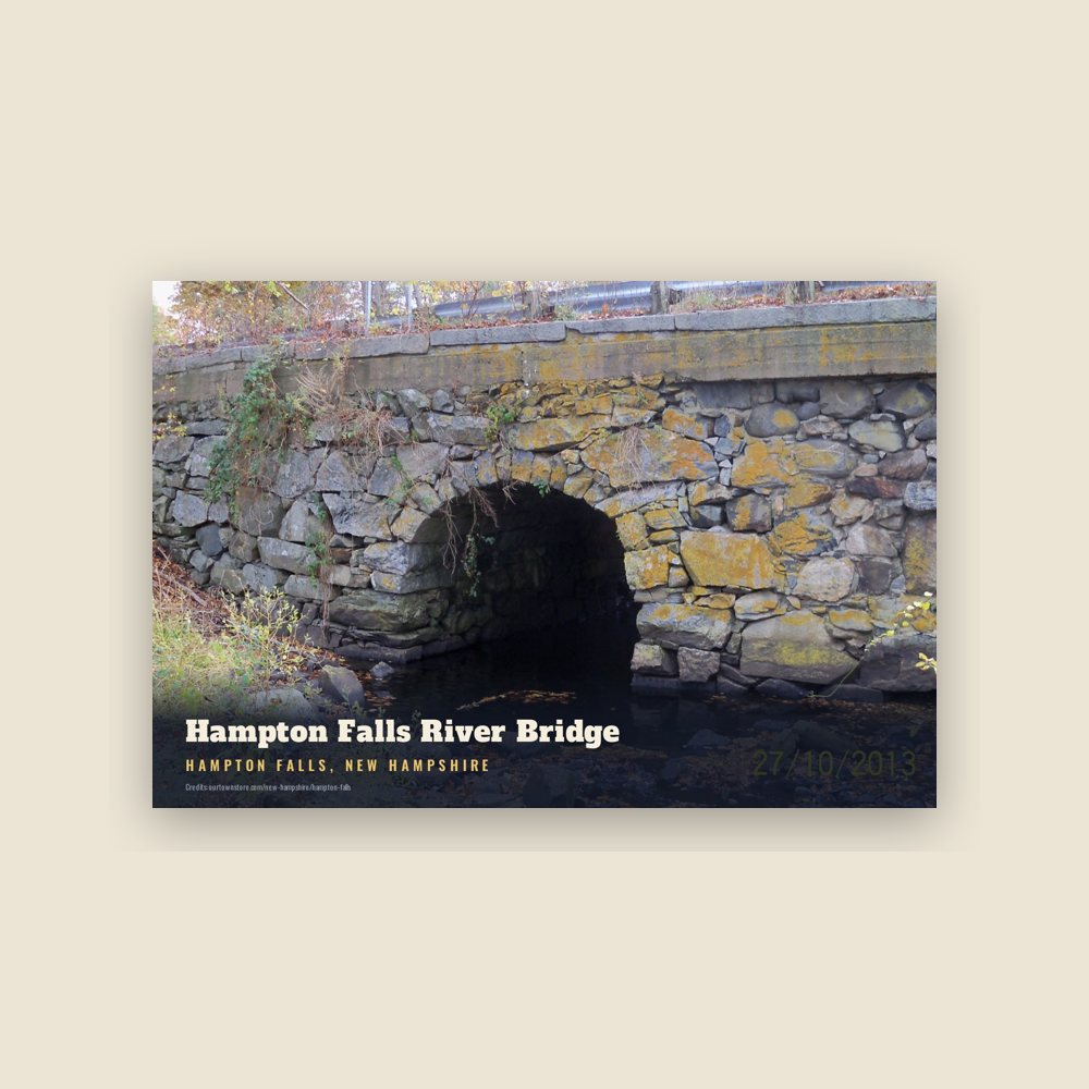 Hampton Falls Hampton Falls River Bridge Postcard