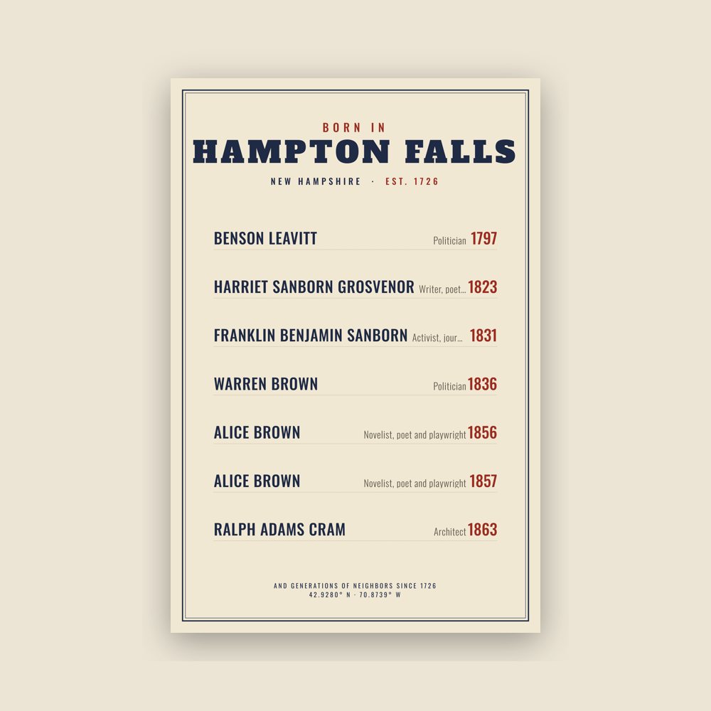 Hampton Falls “Born In” Poster