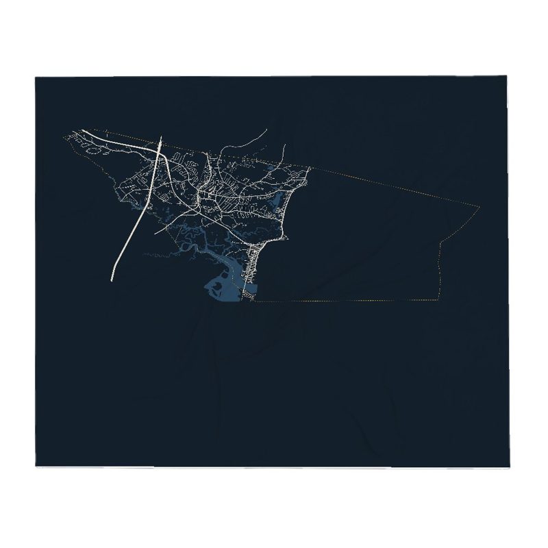Hampton Street Map Throw Blanket