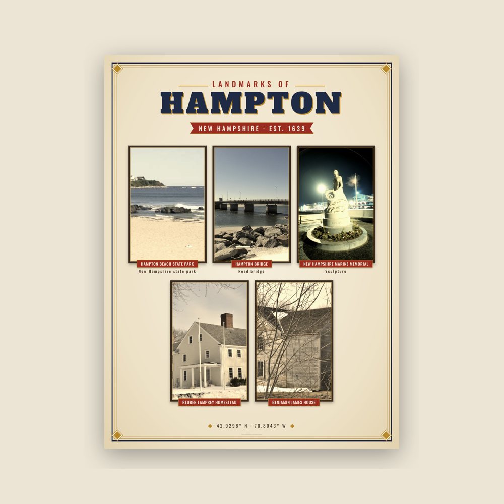 Hampton Landmarks Photo Poster
