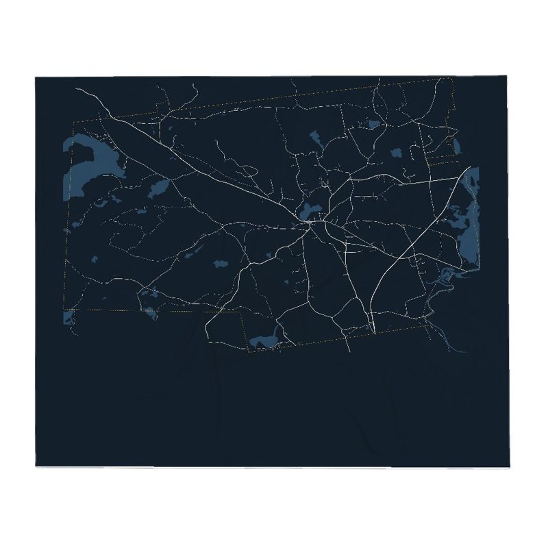 Hancock Street Map Throw Blanket