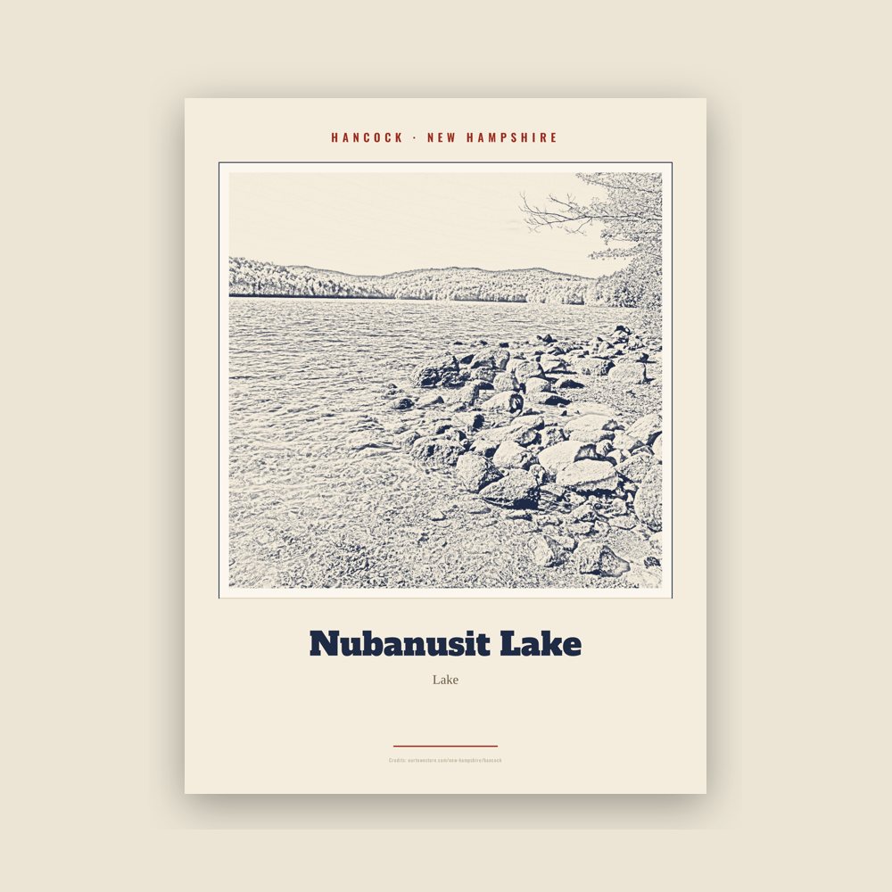 Hancock Nubanusit Lake Landmark Print