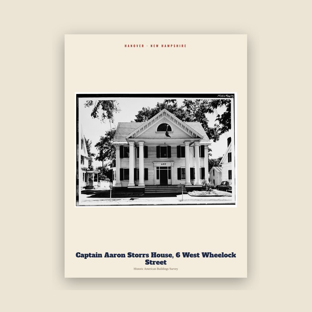 Hanover Captain Aaron Storrs House, 6 West Wheelock Street Archive Print