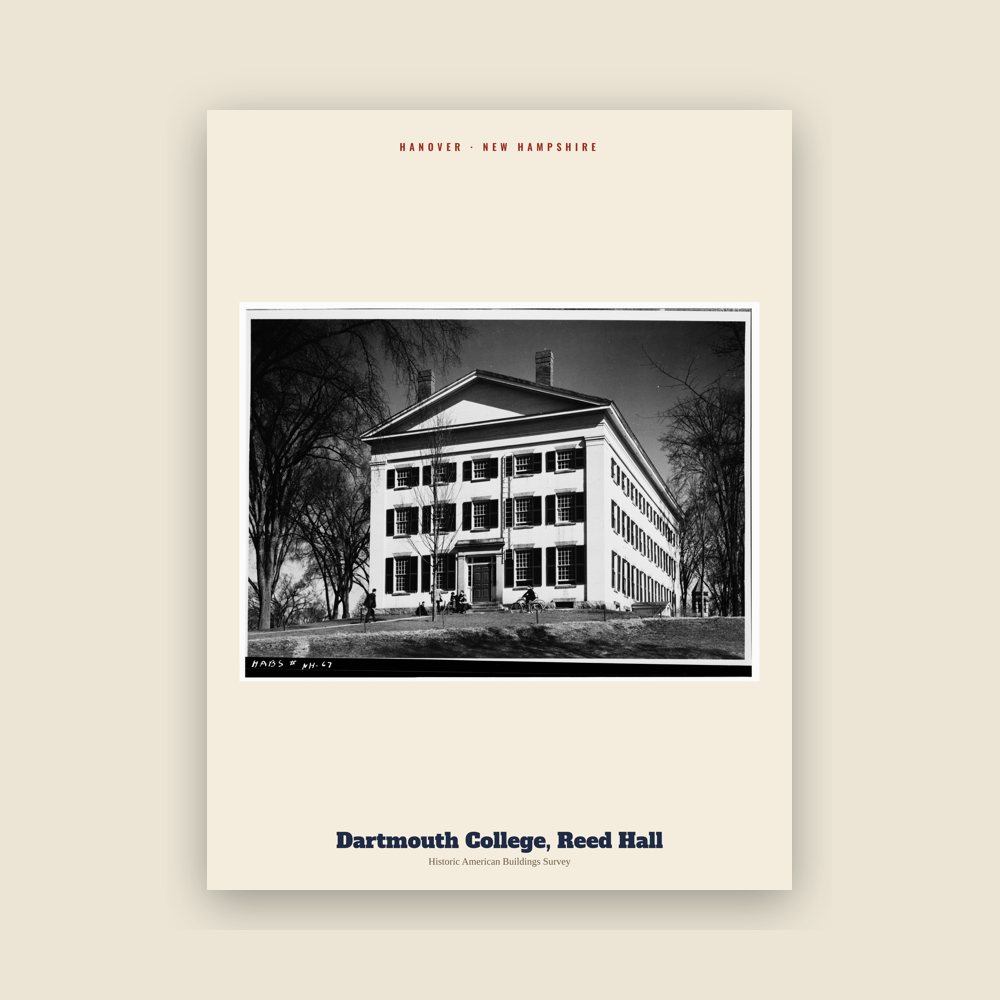 Hanover Dartmouth College, Reed Hall Archive Print