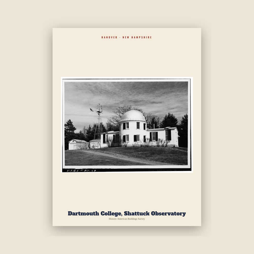 Hanover Dartmouth College, Shattuck Observatory Archive Print