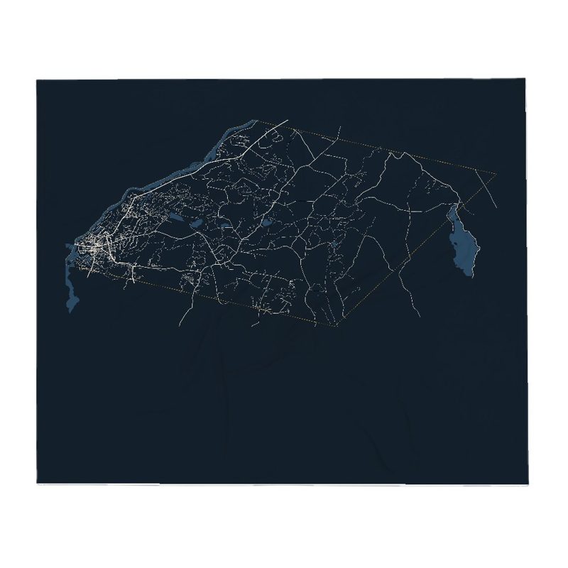 Hanover Street Map Throw Blanket