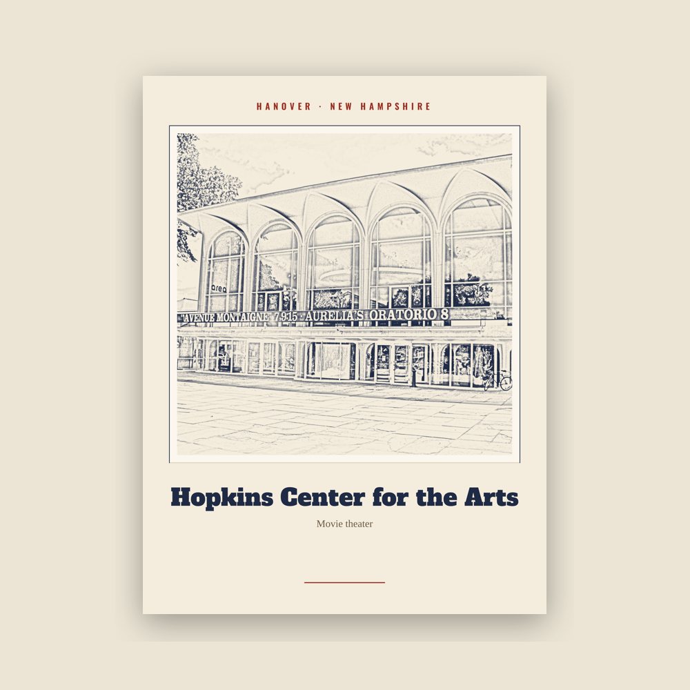 Hanover Hopkins Center for the Arts Landmark Print