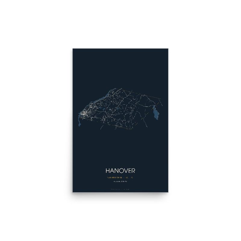 Hanover Street Map Poster · Midnight