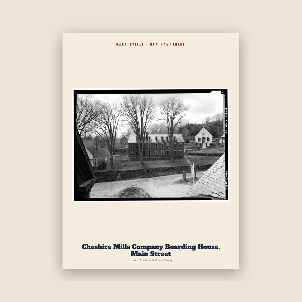 Harrisville Cheshire Mills Company Boarding House, Main Street Archive Print