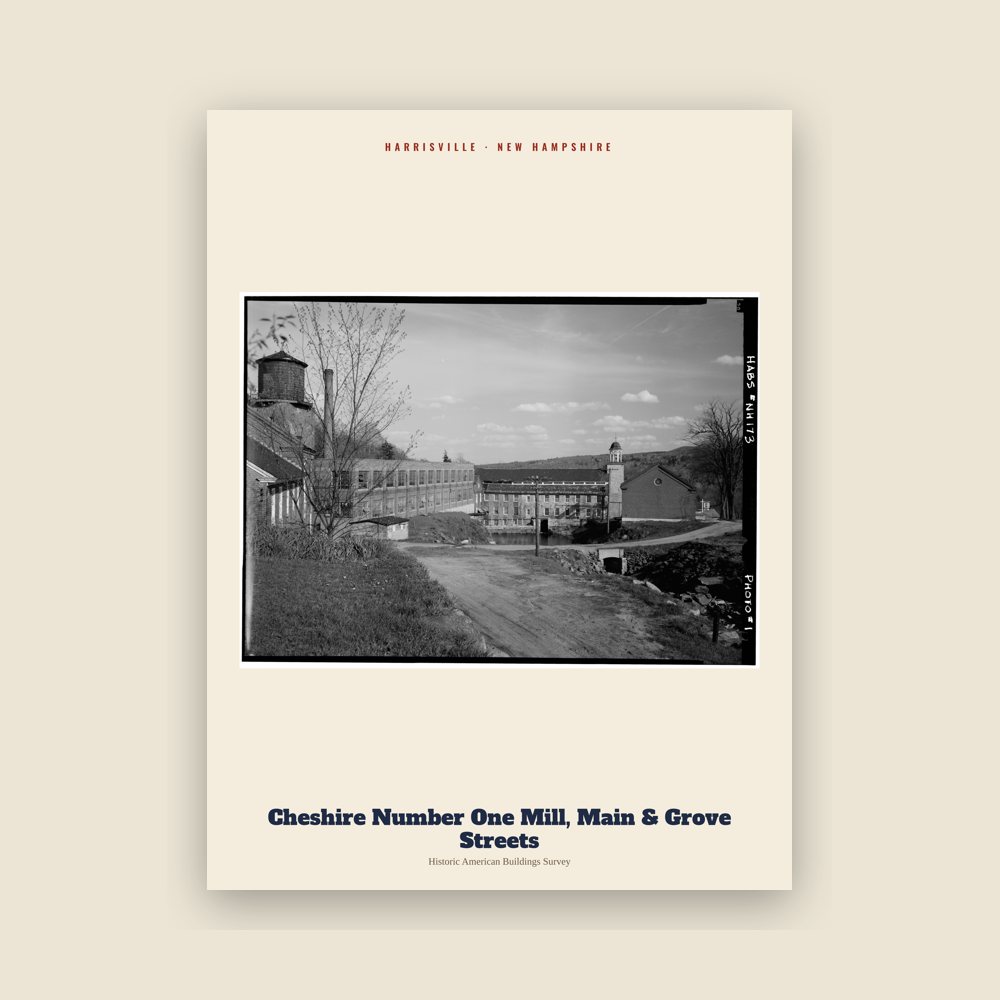 Harrisville Cheshire Number One Mill, Main & Grove Streets Archive Print