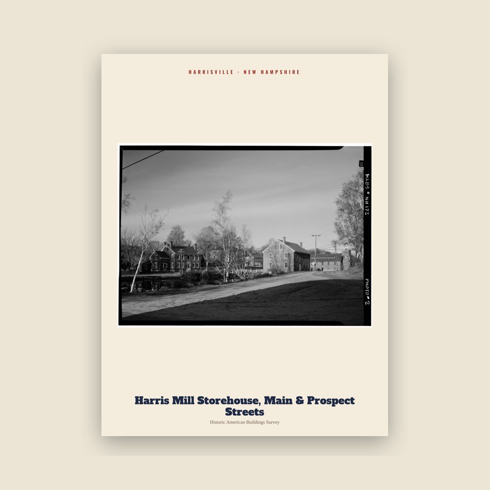 Harrisville Harris Mill Storehouse, Main & Prospect Streets Archive Print
