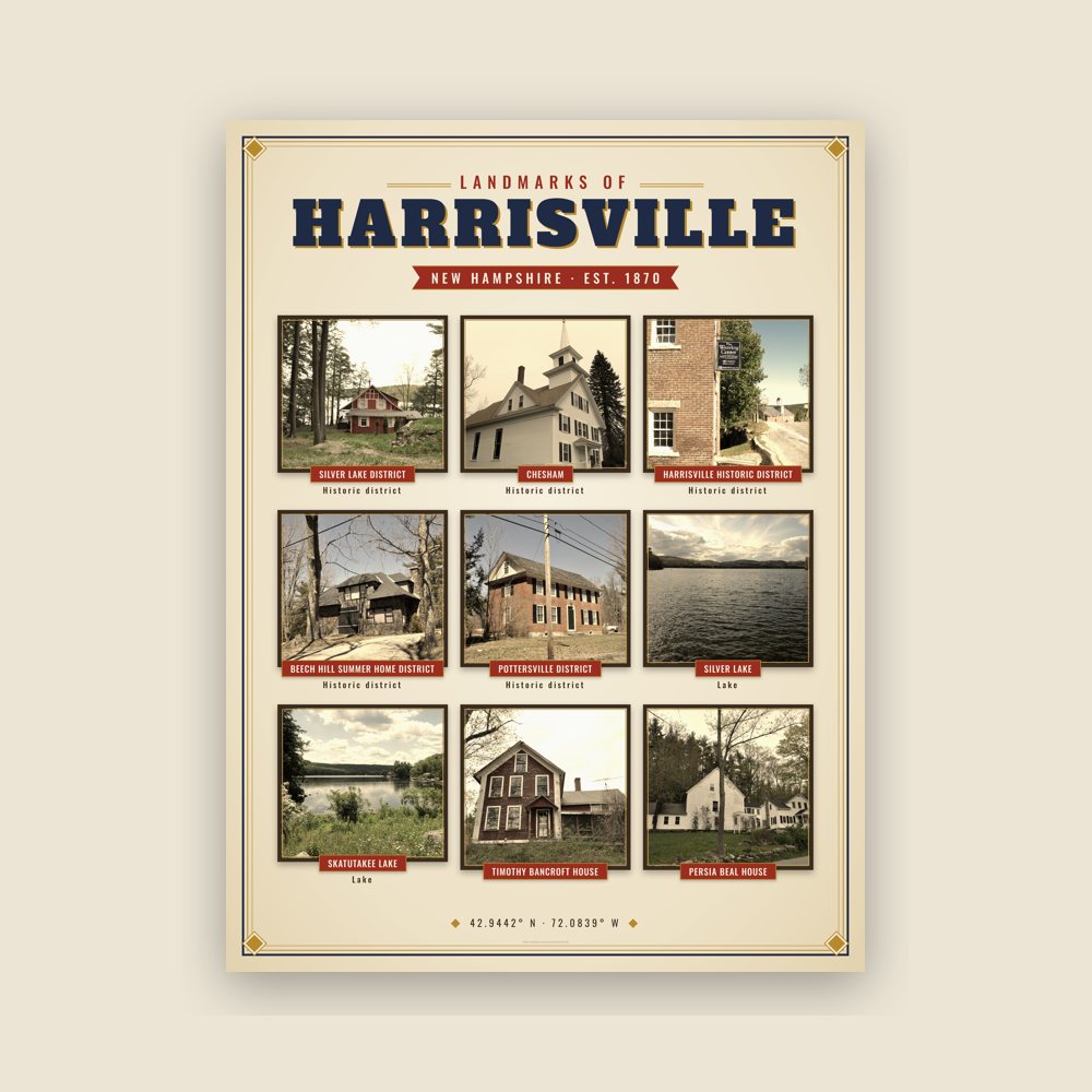 Harrisville Landmarks Photo Poster