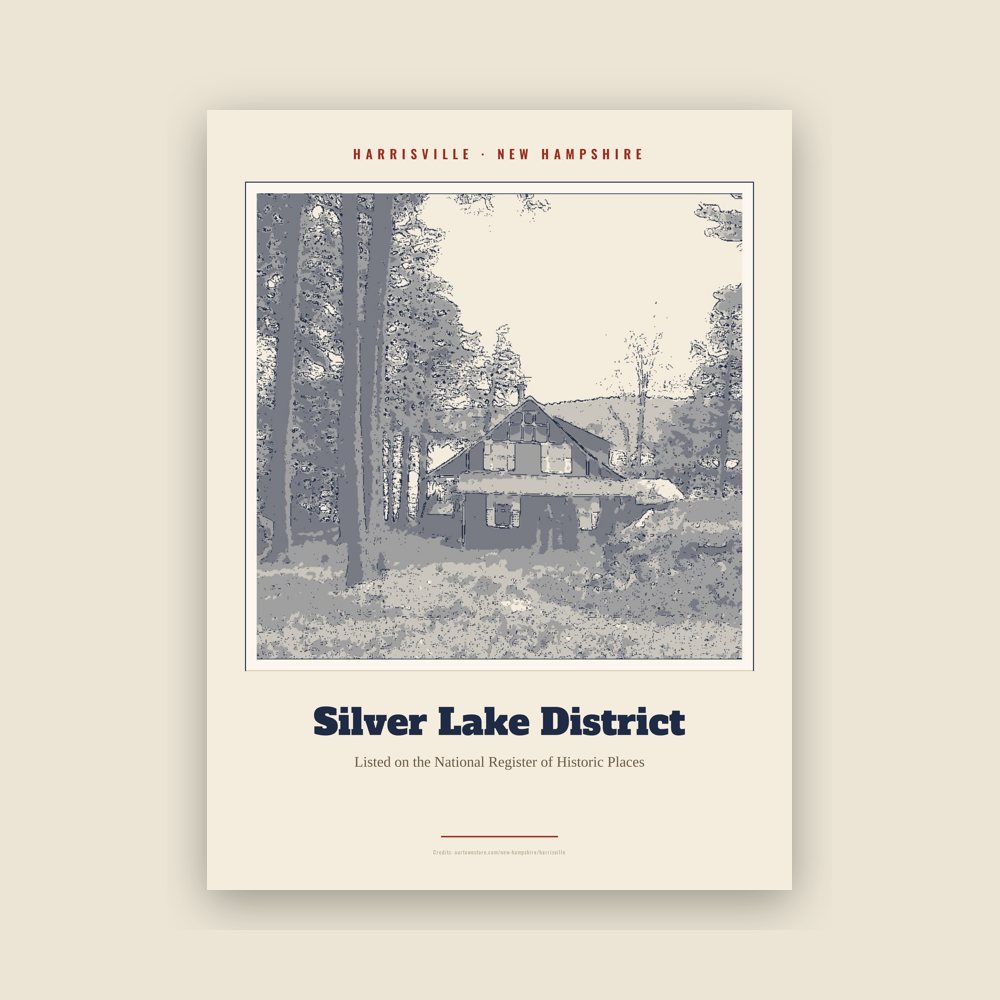 Harrisville Silver Lake District Landmark Print