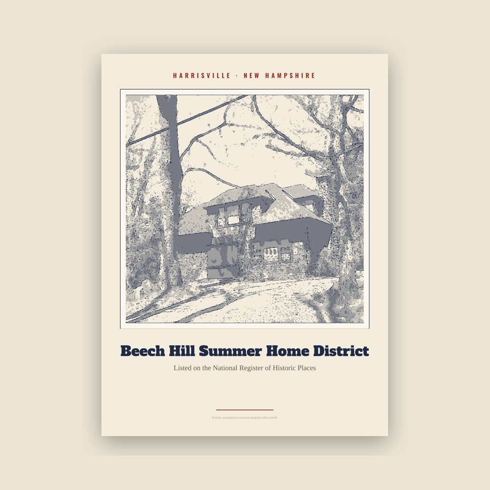 Harrisville Beech Hill Summer Home District Landmark Print