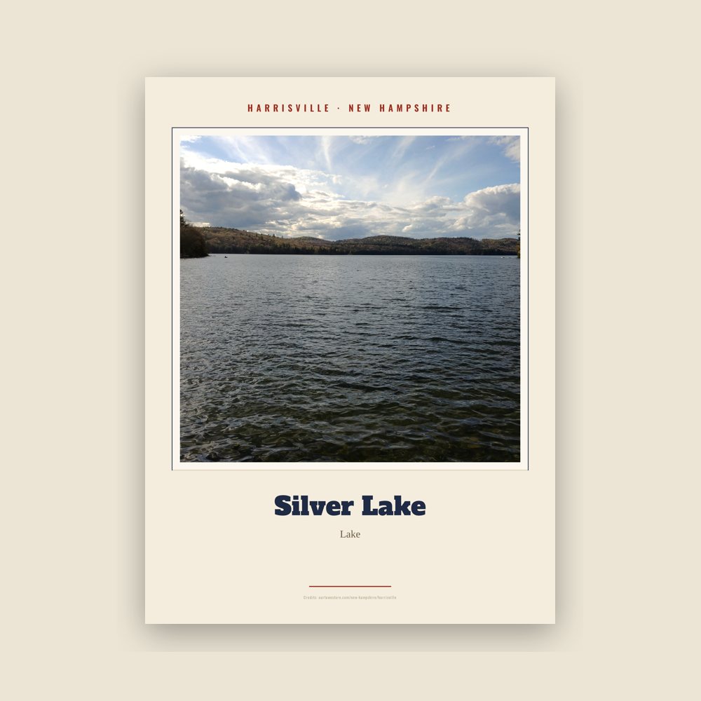 Harrisville Silver Lake Landmark Print